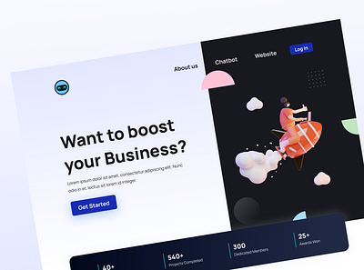 Chatbot Startup Website Ui Design landing landing page project ui uiux ux web web design webdesign