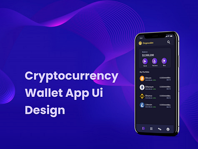 Cryptocurrency wallet app Ui design app design app ui design illustration project ui ux
