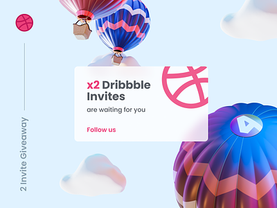 2 Invites Giveaway adamant addamant bubble community design designer dribbble giveaway illustrator invite web
