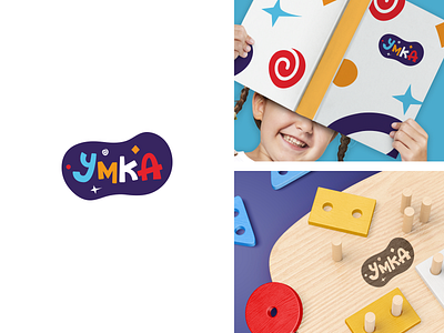 Umka Logo brand identity child clever creative logo education flat happy kids logo logodesign logomark mark school