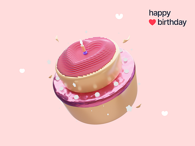 3D Illustrations Happy Birthday