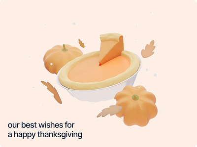 3D Illustrations Happy Thanksgiving 3d blender happy illustration thanksgiving