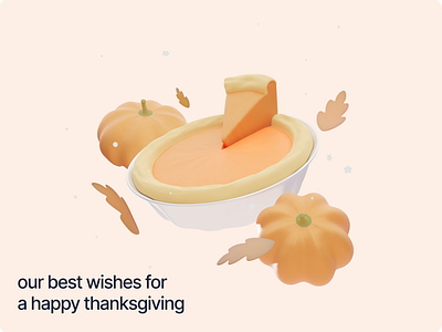 3D Illustrations Happy Thanksgiving