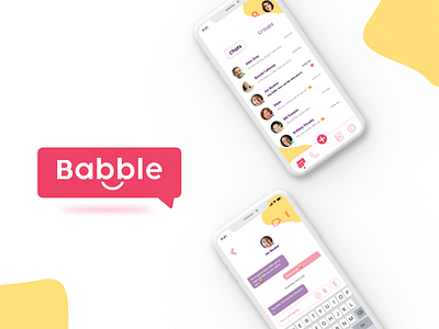 Babble - UI for a Messaging App casestudy design illustration logo mobile app photoshop uidesign