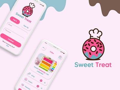Sweet Treat - UI Design for a dessert app branding casestudy design illustration logo mobile app photoshop ui uidesign