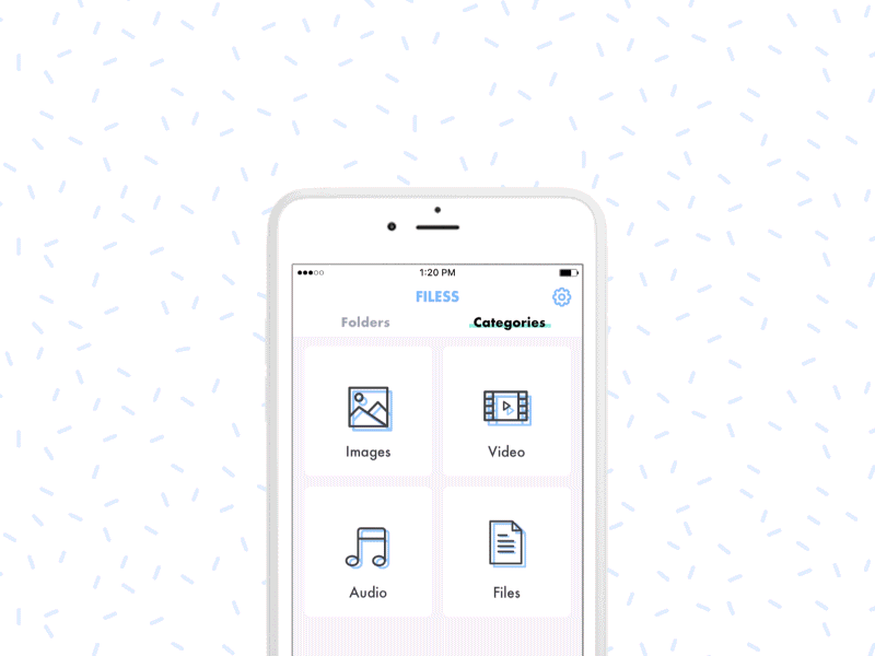 FILESS – File Sending action button animation file manager files gif interface principle send ui ux