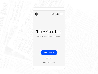 The Grator Mobile clean community extension news paper read social social media ui ux