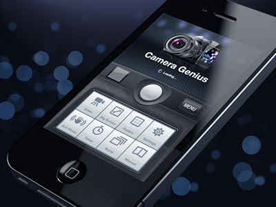 Camera Genius App 3d interface iphone render