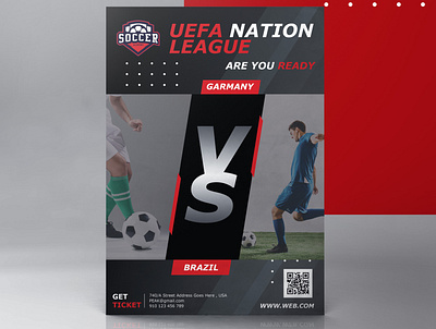 Free Soccer Tournament Flyer Template 4 Colors ball design flyer football free freebie layered logo print print templates soccer sport template templates tournament vector