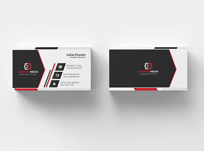 Free Business Card Template 3 Colors black business business card card classy clean corporate creative design free freebie green horizontal individual metallic modern name personal professional red