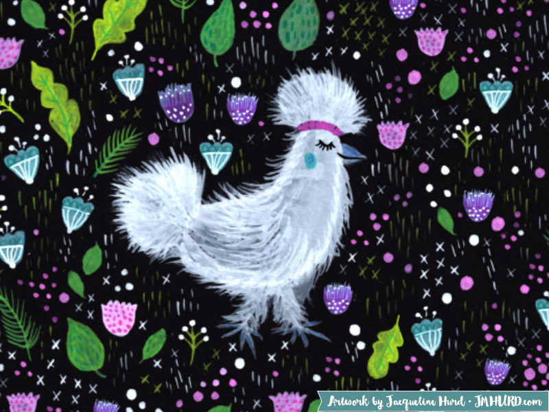 Glam Chicken jmhurd pattern painting guache chicken silky
