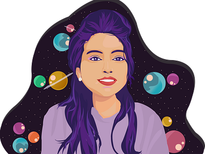 Self vector portrait illustration. adobe illustrator artwork design digital illustration digitalart digitalartist galaxy illustration self portrait space theme vector vector illustration