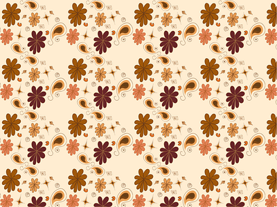 Floral Pattern adobe illustrator artwork brown creative creative design design digitalart digitalartist floral pattern flowers ideas illustration imagination pattern art pattern design