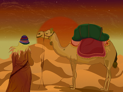 Digital illustration of Nomad with her amigo 🐪🏜 adobe illustrator art artwork creative creative design creativity desert illustration design digital illustration digital painting digitalart digitalartist ideas illustration illustration art imagination landscape illustration nomad sunset illustration vector illustration