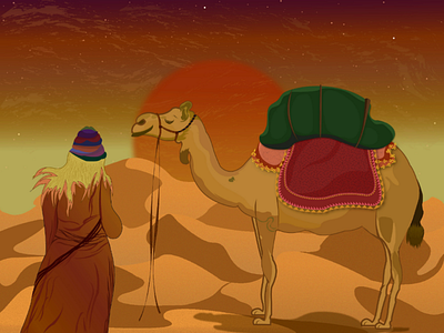 Digital illustration of Nomad with her amigo 🐪🏜