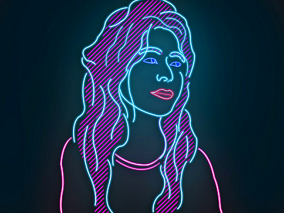 Self Neon Digital Portrait