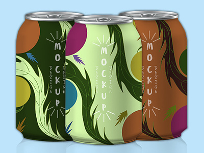 Mockup design for refreshing tropical drink