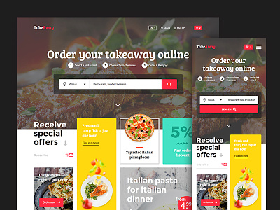 Takeaway food clean delivery ecommerce food reservation restaurant search shop store ui user interface ux