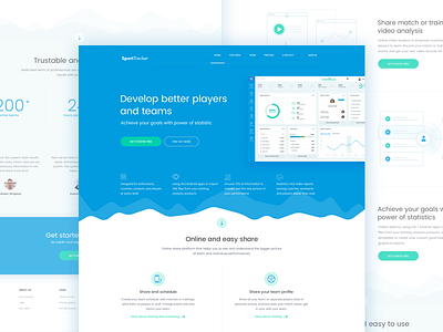 Sport analytics landing analytics clean dashboard design frontpage interface landing minimal ui user experience ux web design