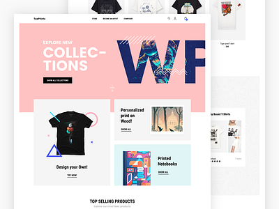 Frontpage T-shirt ecommerce design ecommerce eshop frontpage minimal product shop store ui user interface ux web