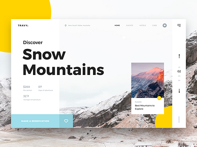 Travy color design frontpage header landing layout minimal minimalistic top ui ux web