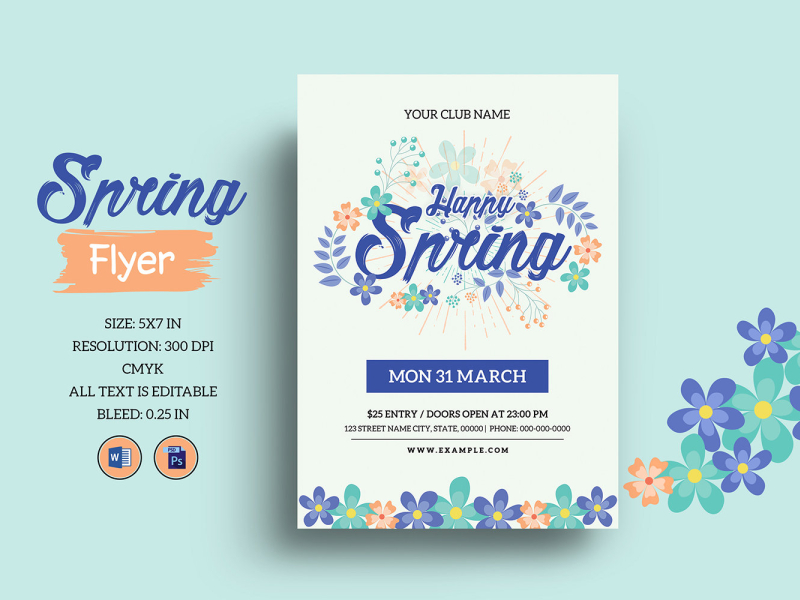 Spring Festival Flyer Template by Mukhlasur Rahman on Dribbble