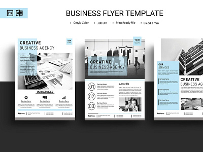 Minimal Business Flyer Template business flyer clean company flyer corporate flyer creative editable flyer bundle minimal ms word photoshop template printable