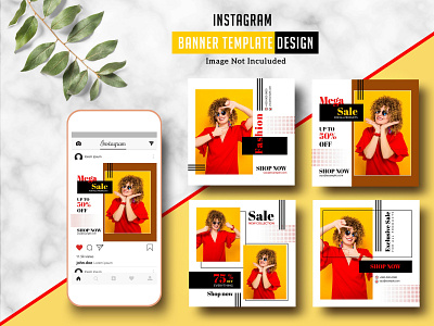 Instagram Banner Template advertising blog board fashion marketing instagram ad instagram banner marketing template photoshop template promotional banner sale offer social media social media board website