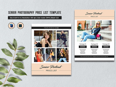 Senior Photography Price List Template