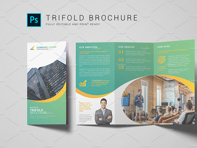 Business Trifold Brochure business brochure business trifold brochure clean company brochure corporate brochure creative minimal multipurpose photoshop template trifold brochure