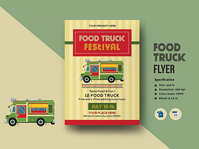 Food Truck Flyer Template food festival food truck fundraiser template menu food truck ms word photoshop template pizza promotional flyer sale banner sale flyer street food