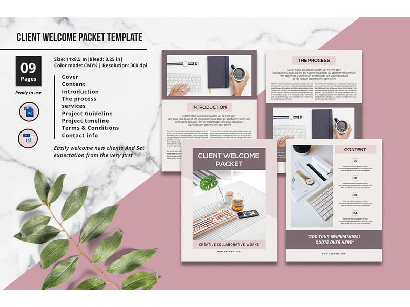 Client Welcome Kit brochure client welcome design new client onboarding service guide service kit welcome kit welcome packet