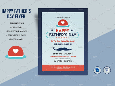 Father's Day Flyer editable fathers day fathers day 2020 fathers day flyer flyer design happy fathers day invitation flyer ms word party flyer photoshop template