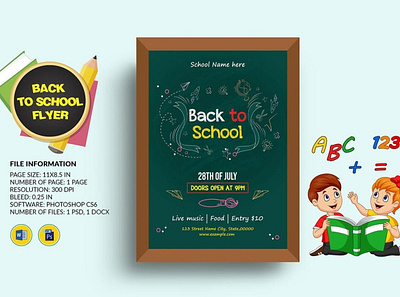 Printable Back to School Party Flyer Template .party flyer back to school back to school flyer invitation flyer invitation printable ms word party invitation photoshop template school party school party flyer