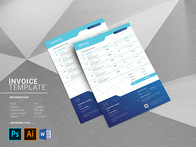 Clean Invoice business clean invoice corporate creative illustrator template invoice invoice minimal invoice template minimal invoice ms word photoshop template