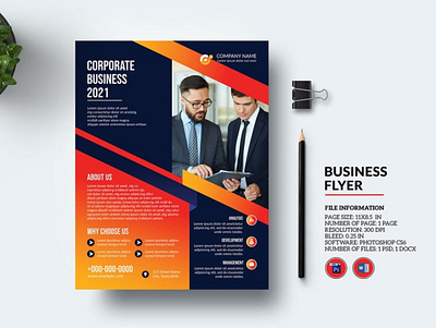 Minimal Corporate Flyer Template business flyer clean company flyer corporate flyer creative business flyer minimal corporate flyer minimal flyer modern ms word photoshop template