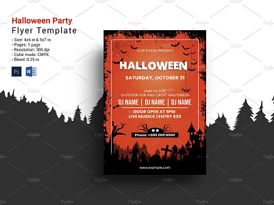Halloween Party Flyer ghost party halloween flyer halloween night halloween party flyer halloween poster invitation flyer ms word night party party flyer party invitation flyer photoshop template