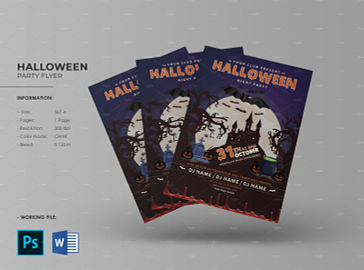Halloween Party Flyer ghost party halloween halloween flyer halloween night party halloween party flyer halloween poster invitation flyer ms word party flyer photoshop template