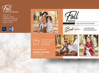 Fall / Autumn Mini Session Template autumn mini autumn mini session fall mini fall mini session fall photography marketing board ms word photography marketing photography mini session photoshop template