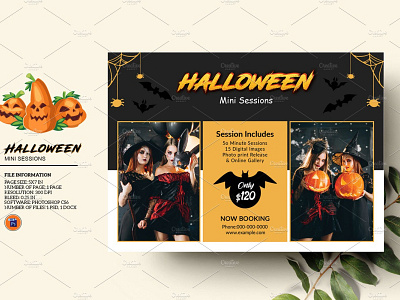 Halloween Mini Session halloween 2020 halloween marketing halloween mini halloween mini session halloween photography marketing board mini session photography board photography session photoshop template