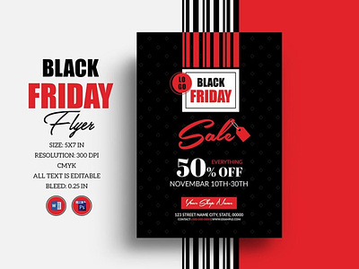Black Friday Sale Flyer black friday black friday sale black sale black sale flyer business discount ms word photoshop template promotional flyer psd sale offer shop