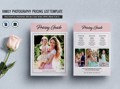 Photography Price List Template editable photo photography photography price guide photography price list photoshop template price guide price list pricing guide printable psd