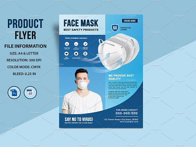 Product Flyer convid 19 corona virus protection delivery service face mask hand wash ms word photoshop template product flyer product sell promotional banner sell