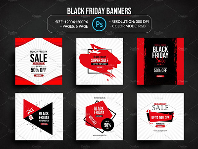 Black Friday Banners advertising banner black friday banners black friday sale christmas sale cyber monday discount holiday sale photoshop template sale banner
