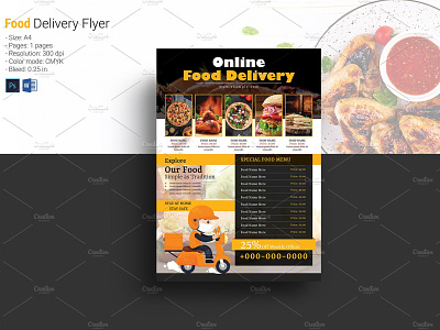 Restaurant Food Delivery Flyer delivery service fast food delivery food delivery food delivery flyer home delivery ms word online order photoshop template pizza shop restaurant food restaurant food devlivery restaurant menu