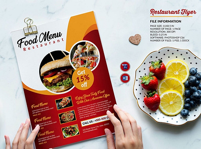 Restaurant Flyer template burger shop cafe flyer fast food food menu flyer food promotional flyer ms word photoshop template restaurant restaurant flyer restaurant menu