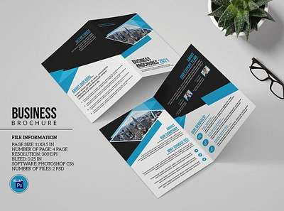 Business Bifold Brochure business bifold business brochure business fifold brochure clean company brochure corporate brochure creative minimal multipurpose photoshop template professional