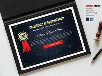 Modern Certificate achievement appreciation award business certificate certificate template certificates company certificate completion corporate certificate modern certificate ms word photoshop template