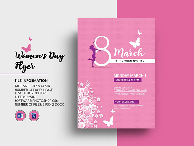 Women's Day Flyer 8th march celebration mothers day invitation ms word photoshop template womens celebration womens day womens day 2021 womens day party