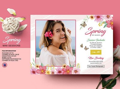 Spring Photography mini session Template editable marketing board mini session photographer photography marketing photography mini session photoshop template spring spring mini session spring photography
